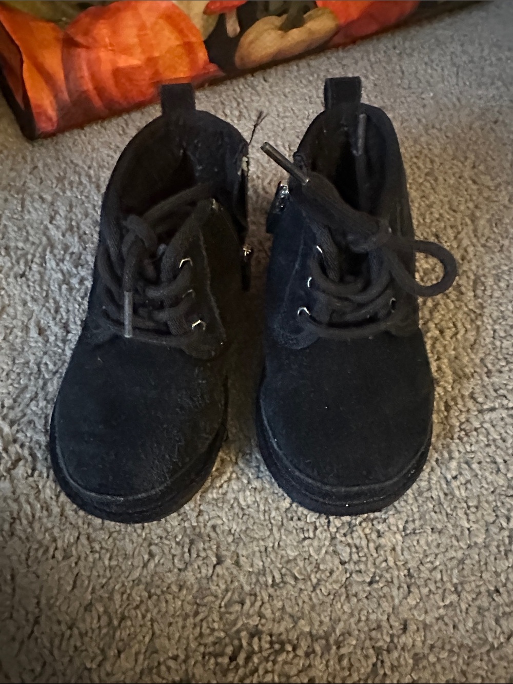 Kids Black Suede Lace-Up Ankle Boots - Classic Comfort
